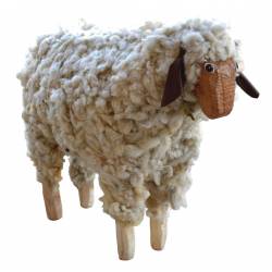 Oveja lana natural cabeza recta