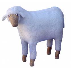 Oveja lana cabeza ladeada