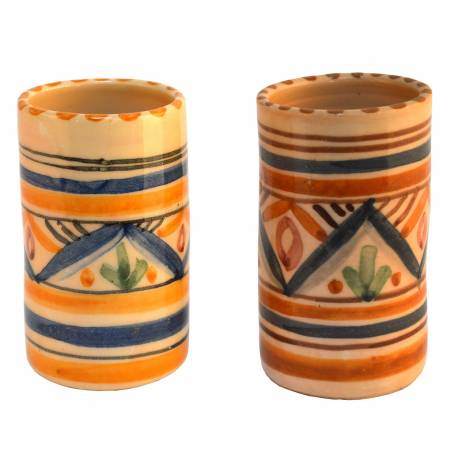 Juego de 12 vasos cerámica