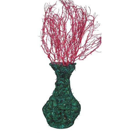 Jarrón esponja con ramas con luz