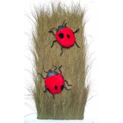 Panel esparto con 2 mariquitas