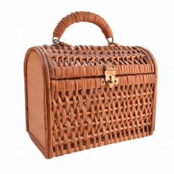 Cesto con tapa mimbre buff
