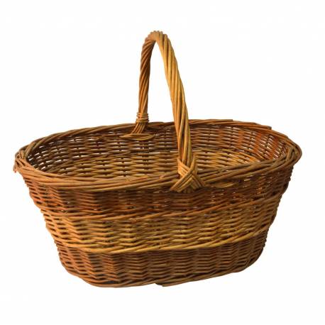 Cesta mimbre buff y blanco