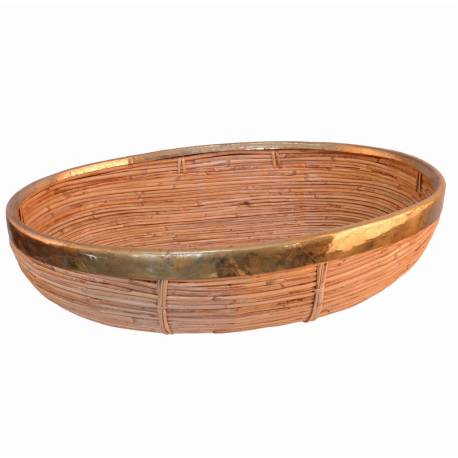 Panera ovalada junco y metal