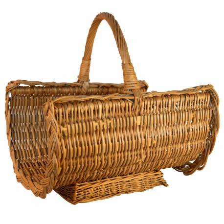 Leñera mimbre blanco