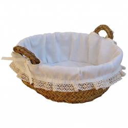 Espuerta de esparto con forro de calico