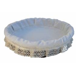 Panera de mimbre teñido con forro