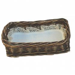 Bandeja de mimbre teñido con tapete