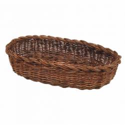 Panera ovalada de mimbre rústico