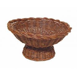 Frutero redondo de mimbre rústico