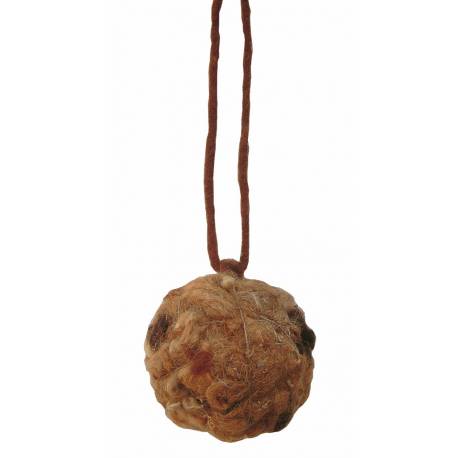 Colgante bola lana marrón